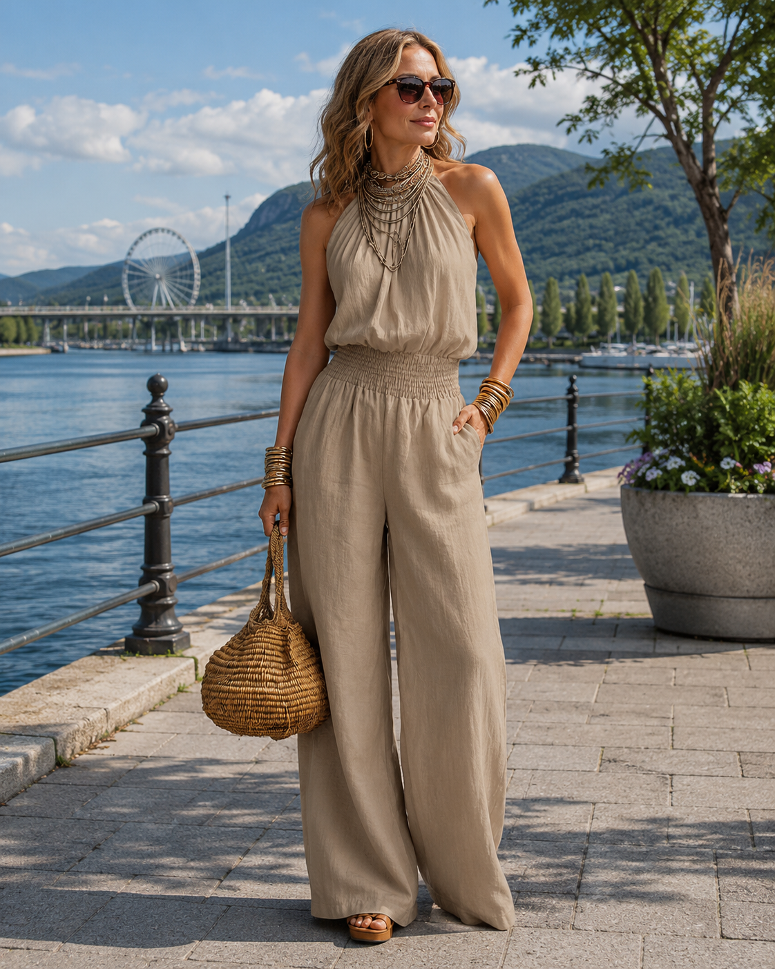 Daevia - Combinaison femme dos nu avec décolleté halter