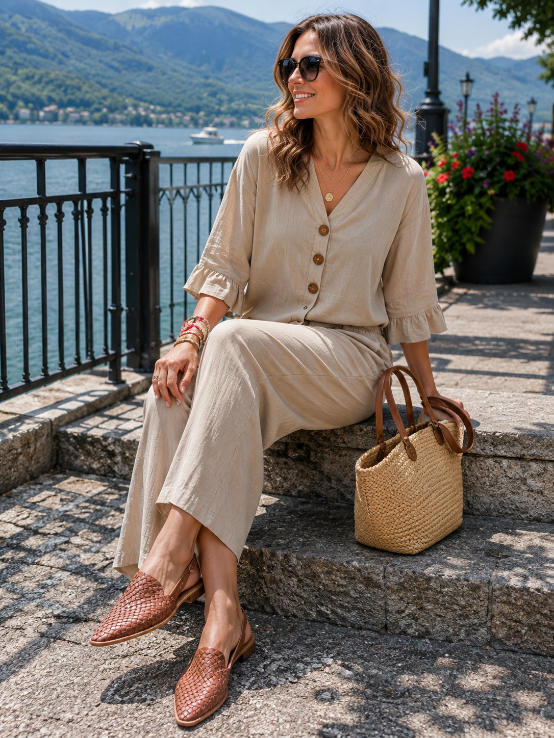 Elsinne - Mocassins femme tressés à talon ouvert