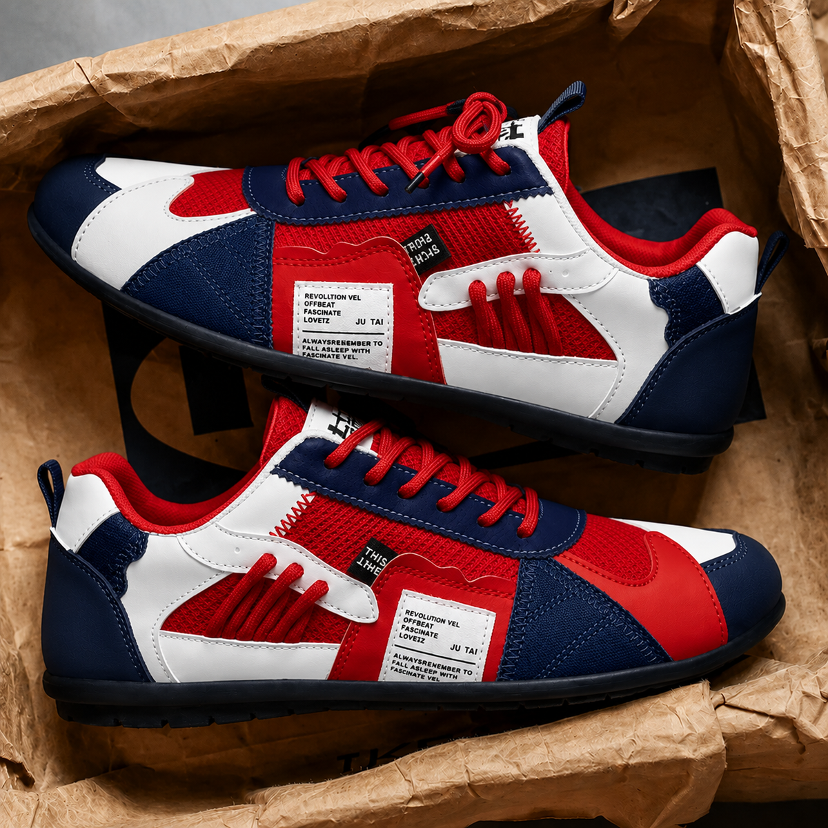 Jasper - Baskets homme rétro à lacets avec détails contrastés