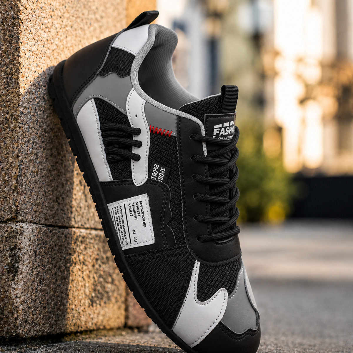 Jasper - Baskets homme rétro à lacets avec détails contrastés