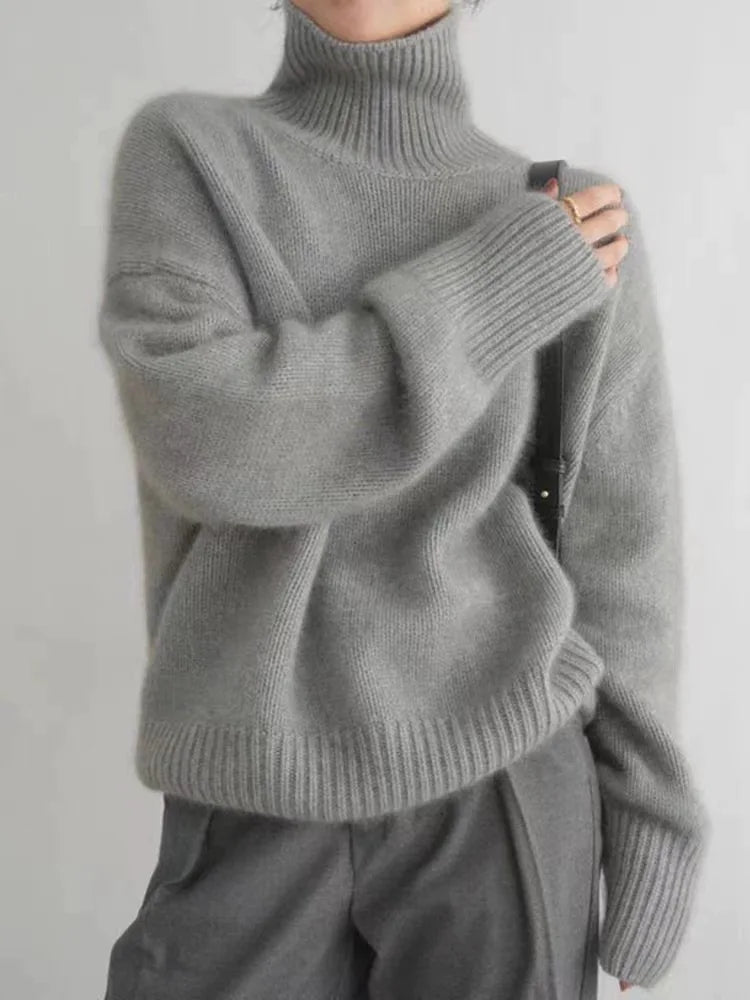 Karine™ - Pull à col roulé confortable et doux en maille