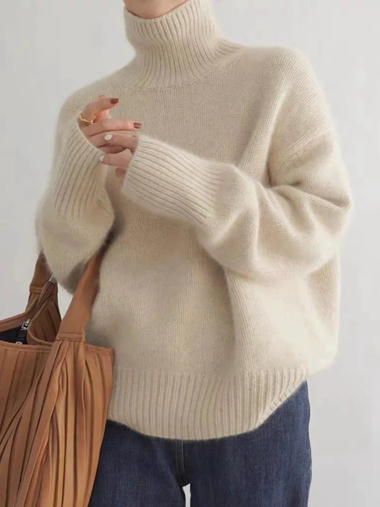 Karine™ - Pull à col roulé confortable et doux en maille
