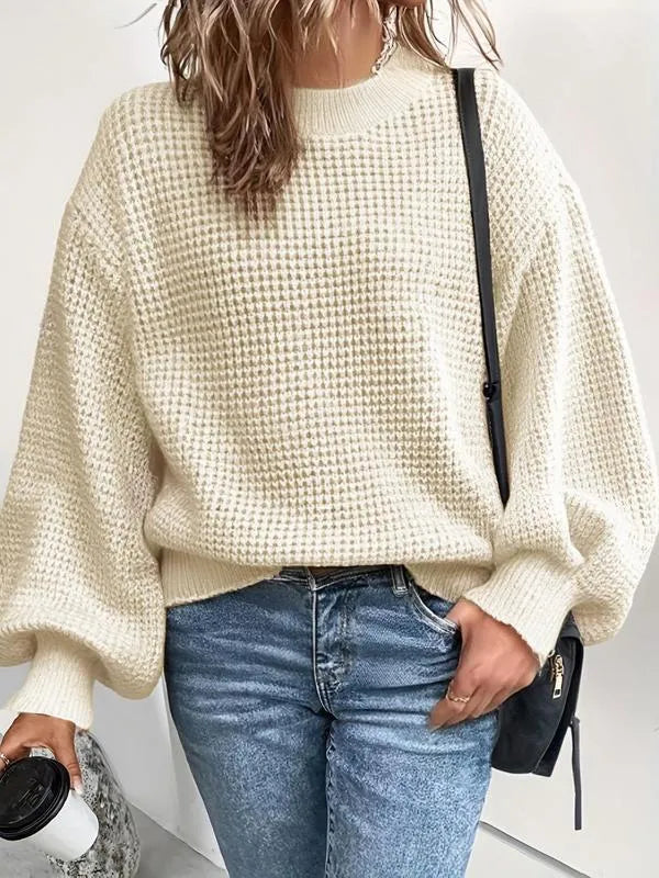 Bijou™ - Pull Tricoté Femme à Manches Lanternes