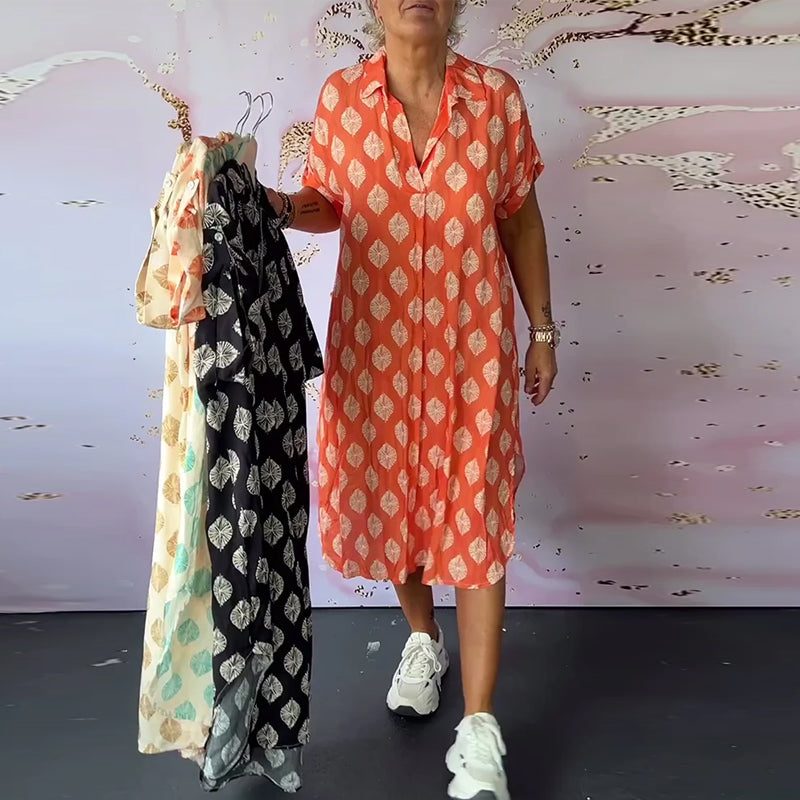 Davina™ - Robe Chemise Ample à Manches Courtes