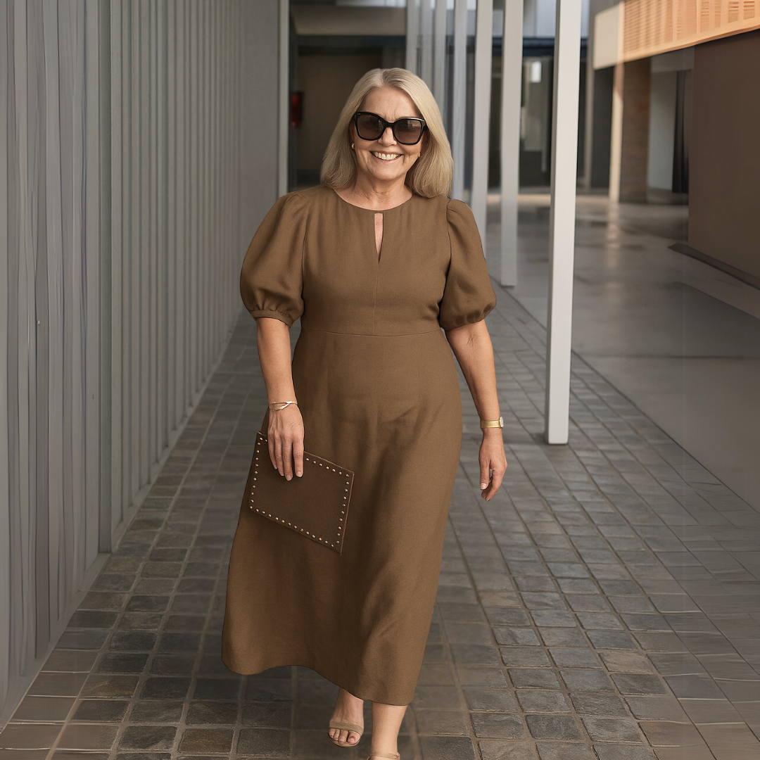 Catalina™ - Robe unie élégante avec décolleté en V
