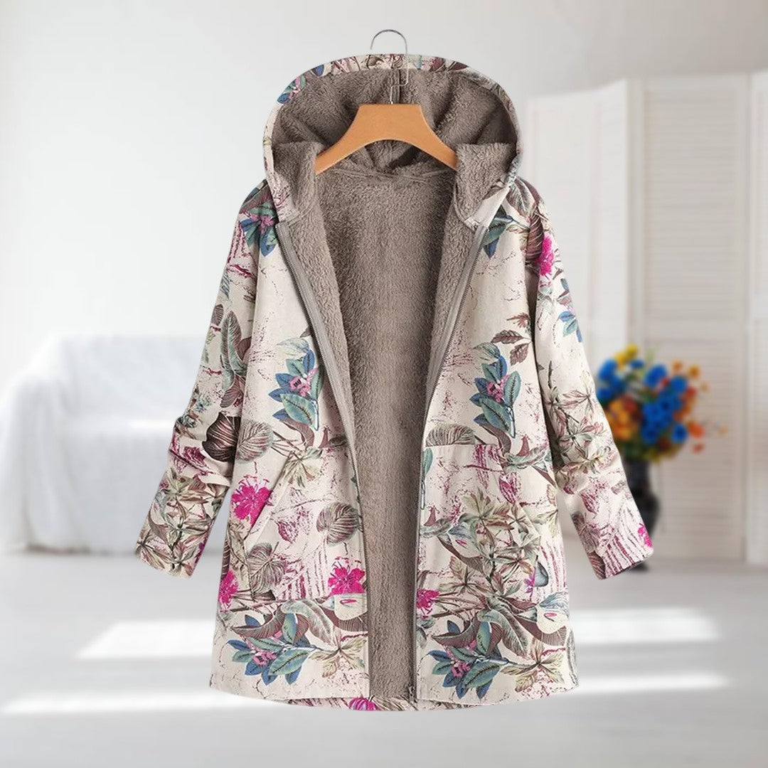 Tavirae™ - Veste chaude doublée polaire avec capuche et imprimé floral