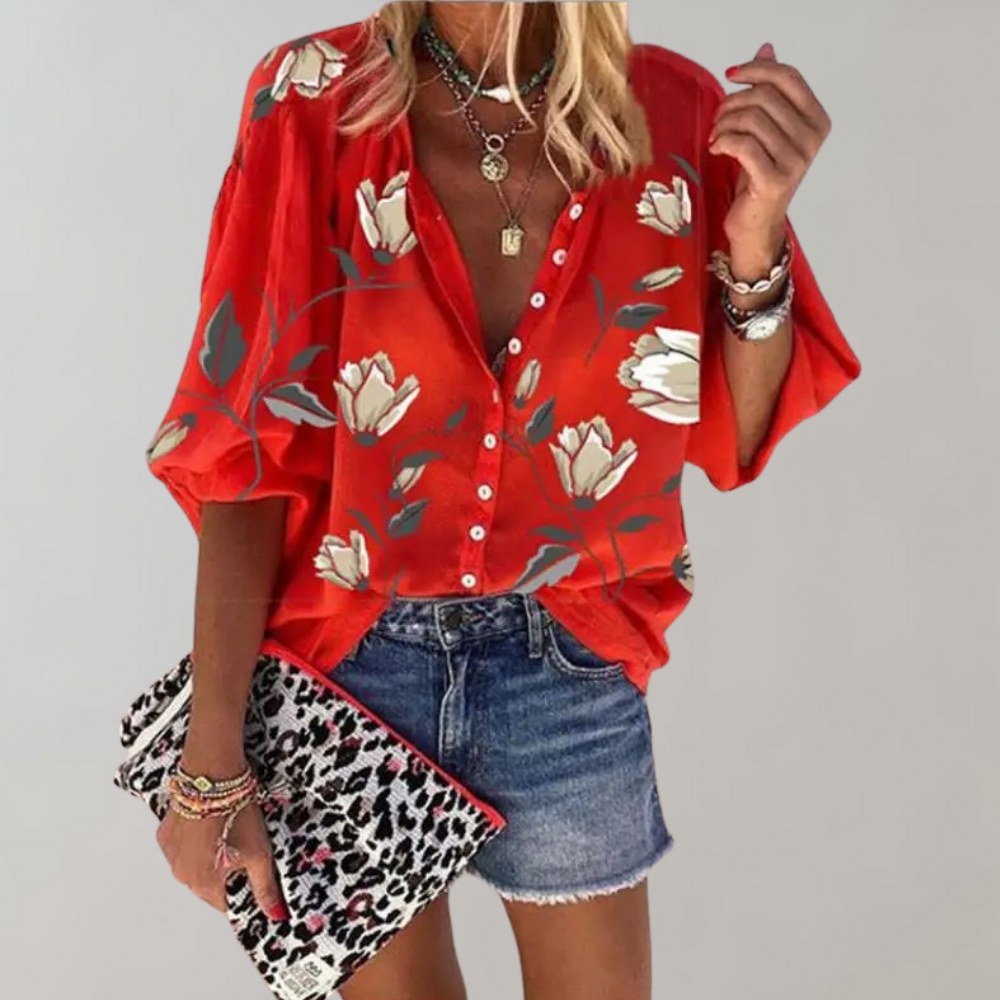 Yelena™ - Blouse d'Été à Imprimé Floral pour Femmes