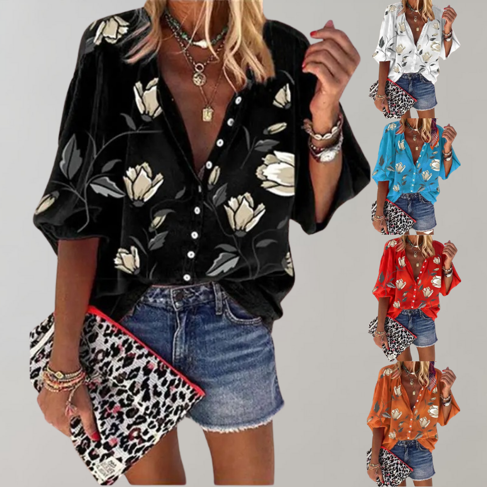 Yelena™ - Blouse d'Été à Imprimé Floral pour Femmes