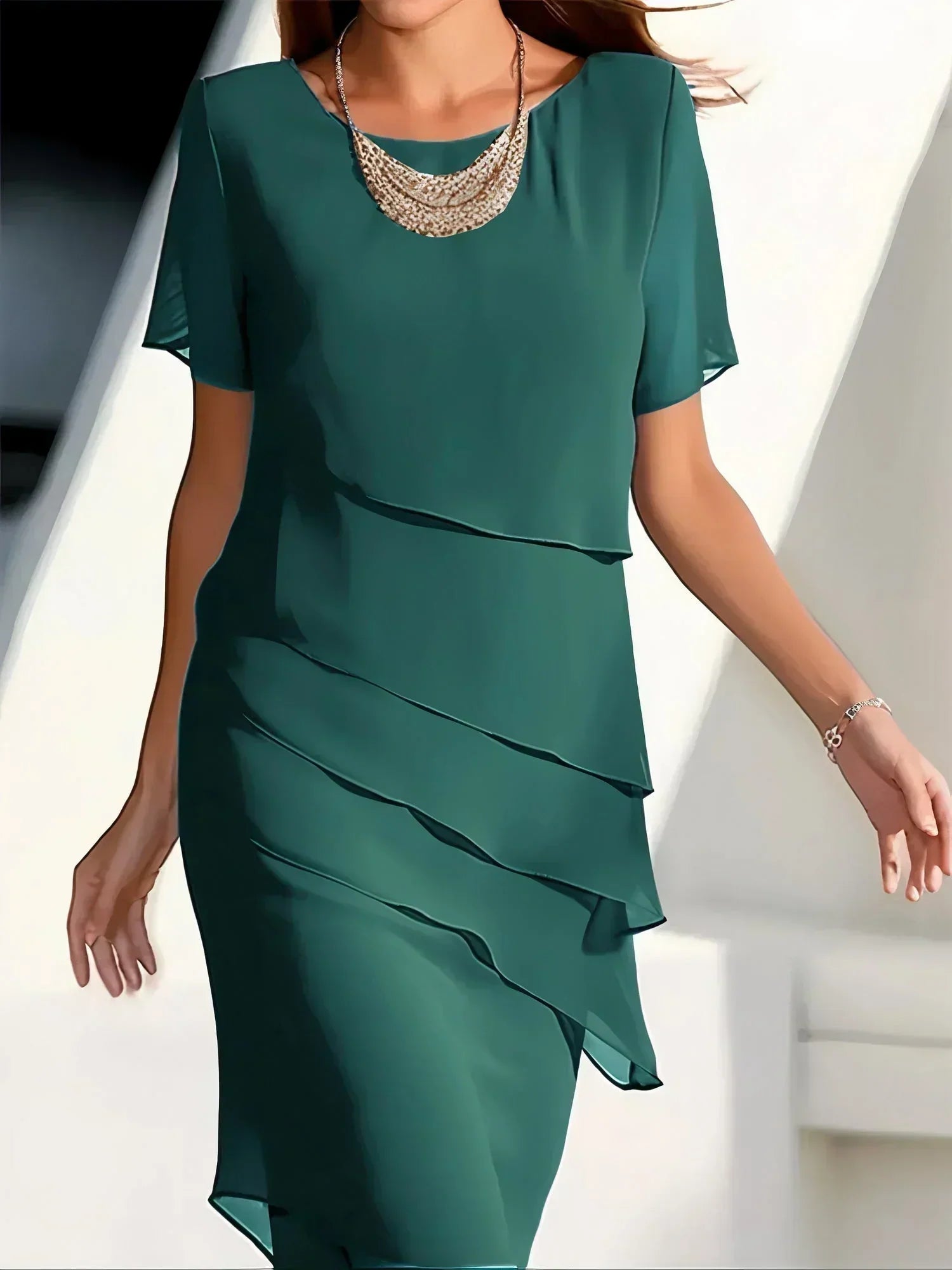 Quitterie™ - Robe Élégante avec Couverture du Ventre