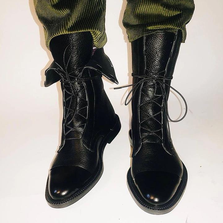 Mireille™ - Bottes en cuir verni style britannique pour femmes