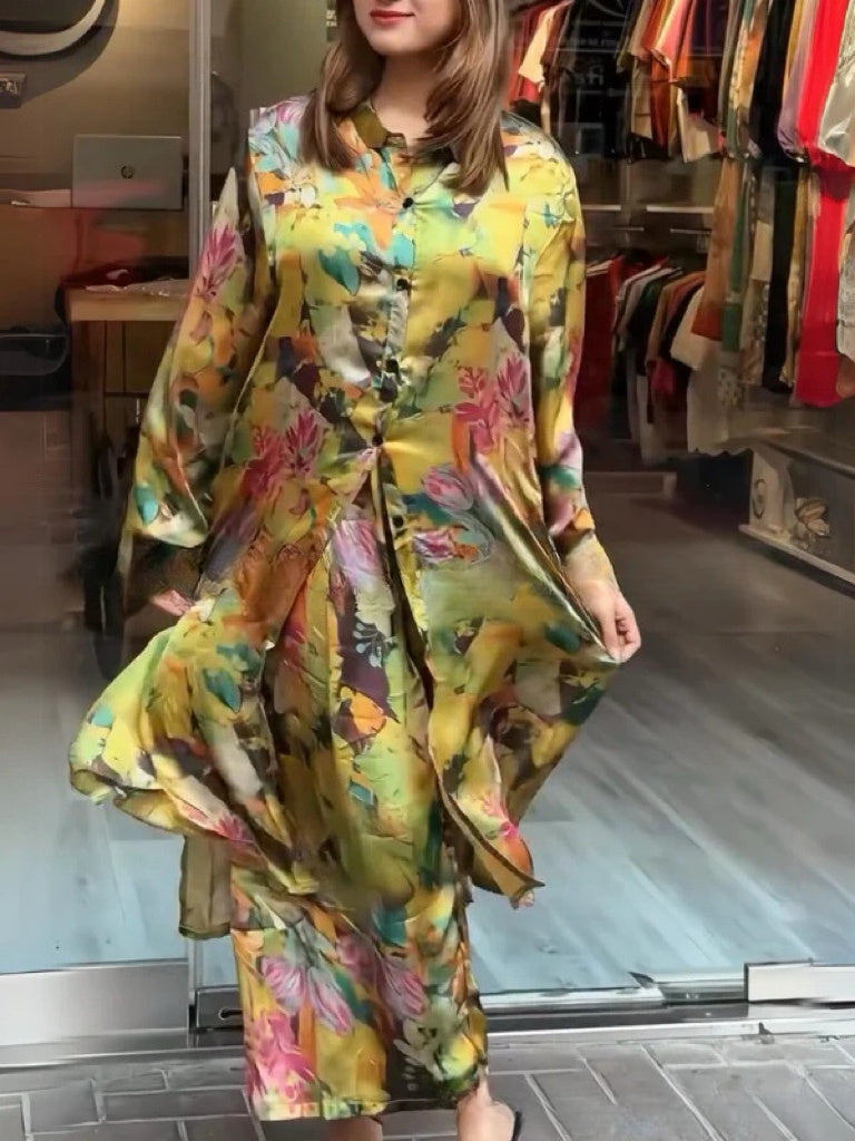 Clarice™ - Robe chemise fluide 2 pièces pour femmes