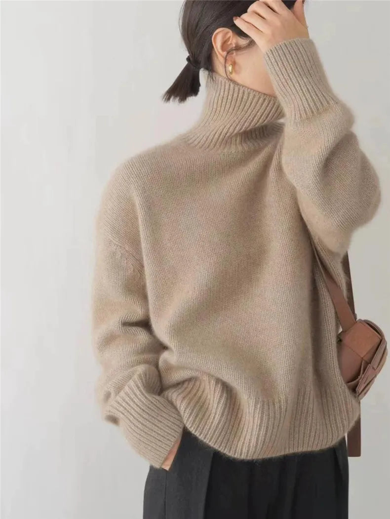 Karine™ - Pull à col roulé confortable et doux en maille