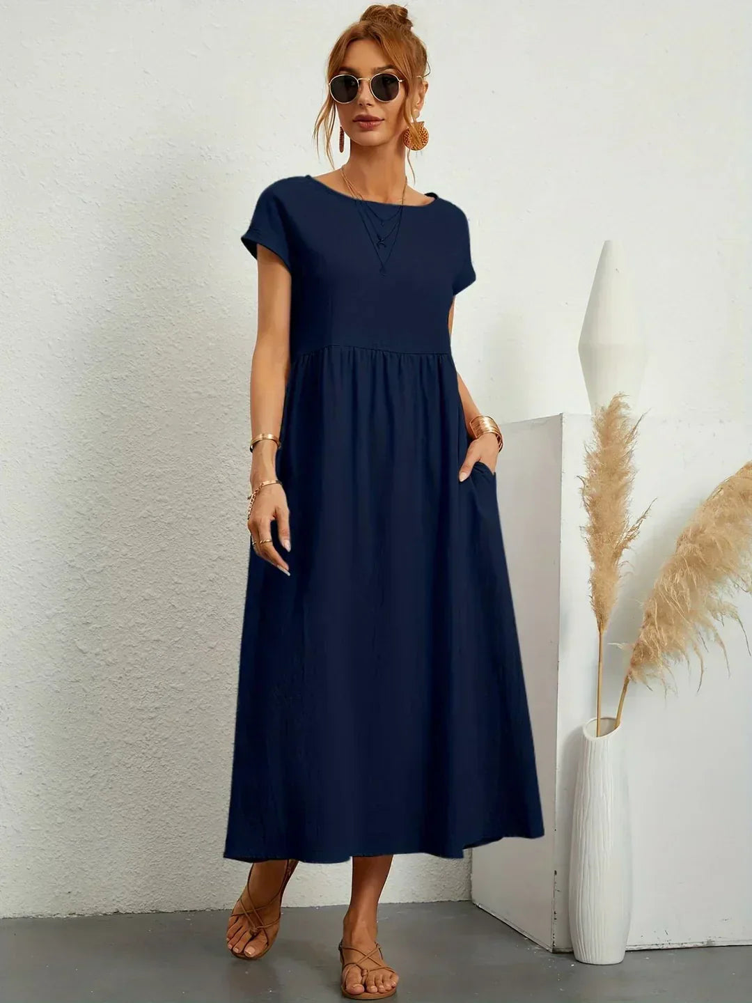 Quessara™ - Robe Midi Décontractée Coupe Fluide