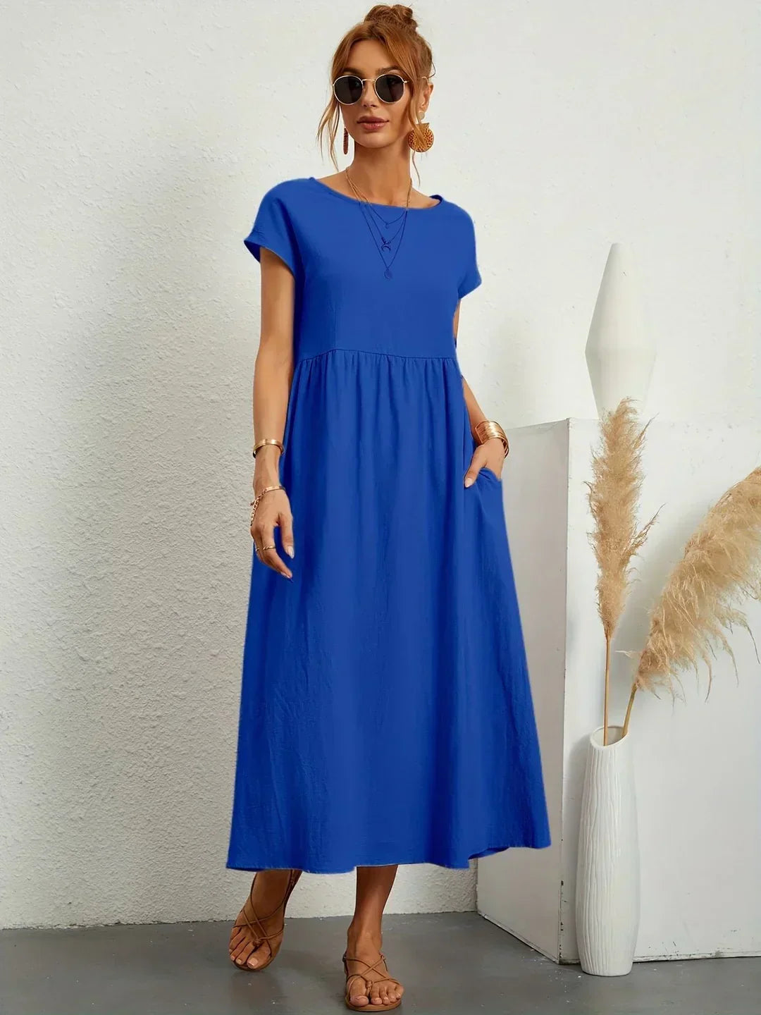 Quessara™ - Robe Midi Décontractée Coupe Fluide
