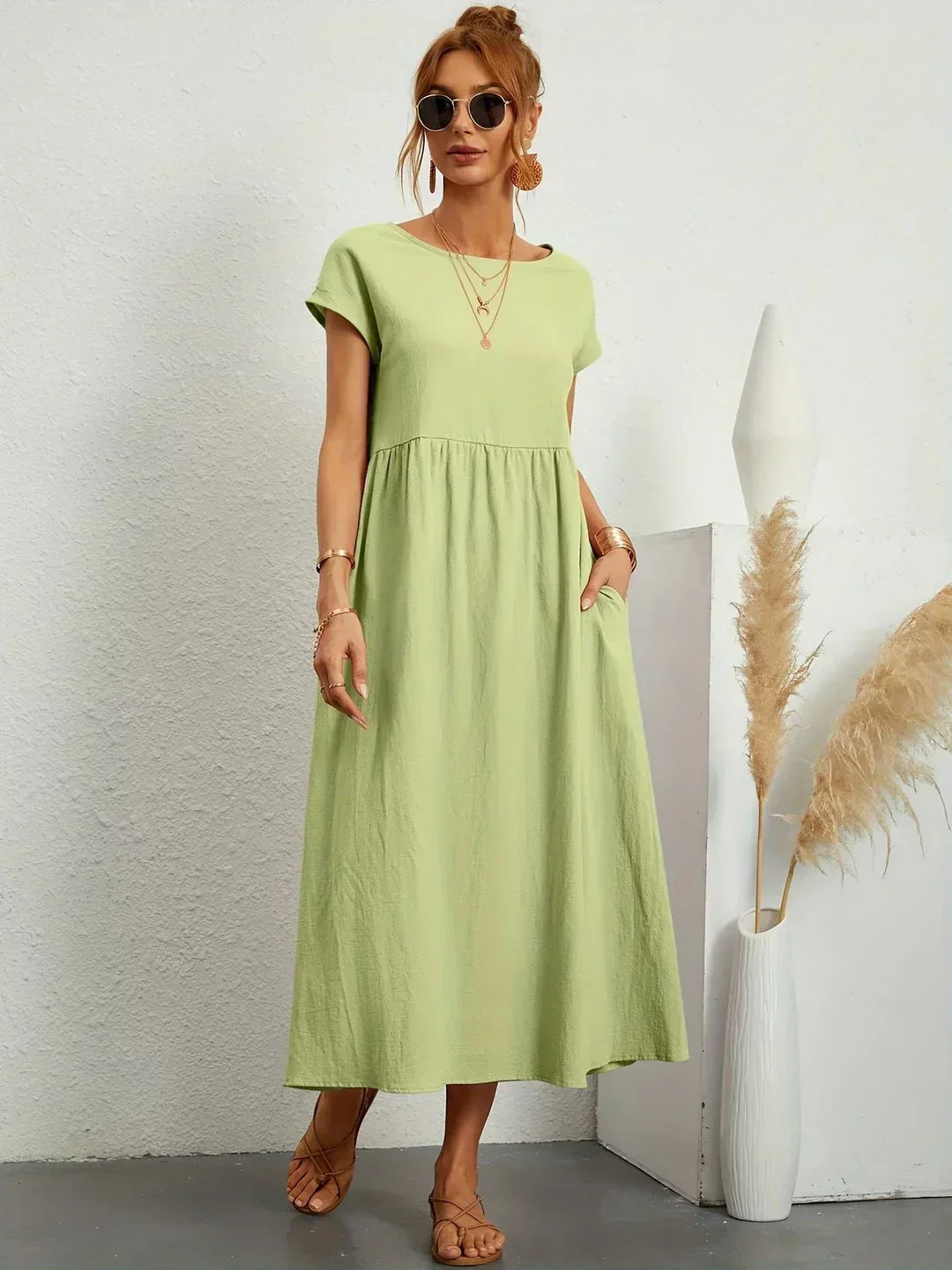Quessara™ - Robe Midi Décontractée Coupe Fluide