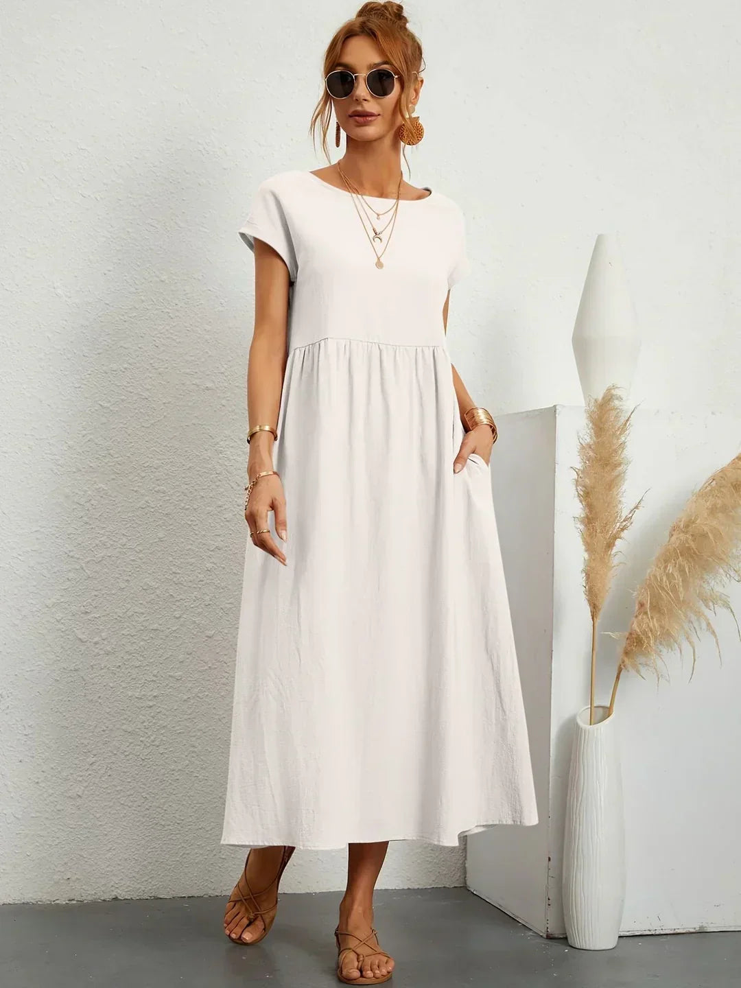 Quessara™ - Robe Midi Décontractée Coupe Fluide