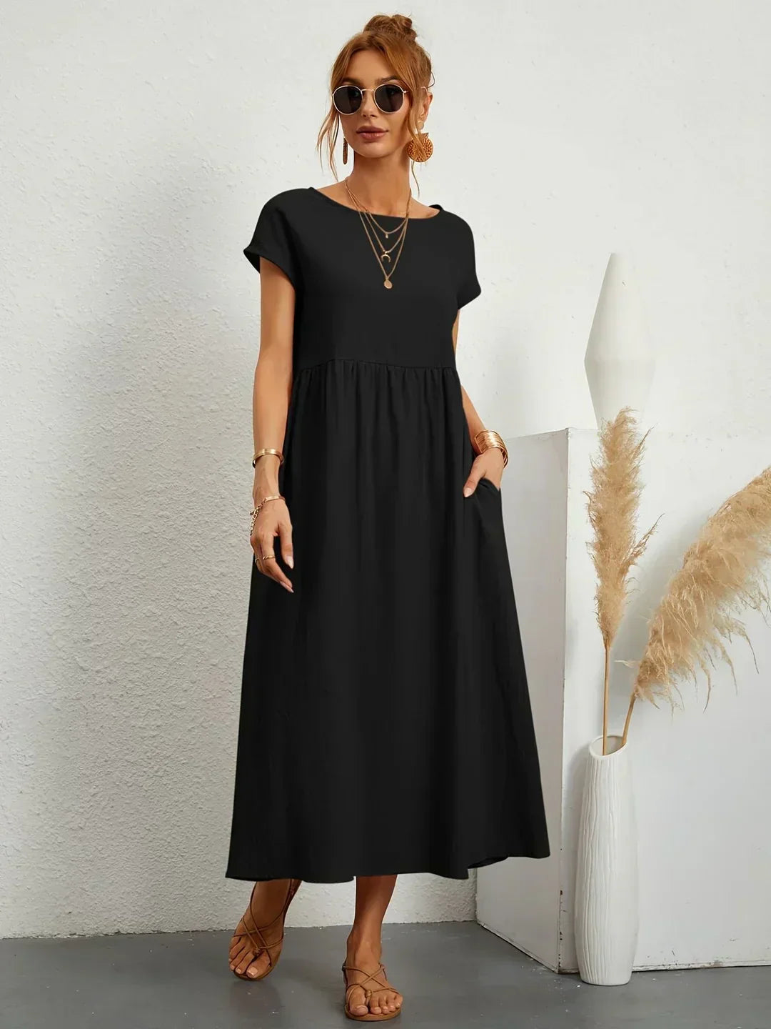 Quessara™ - Robe Midi Décontractée Coupe Fluide