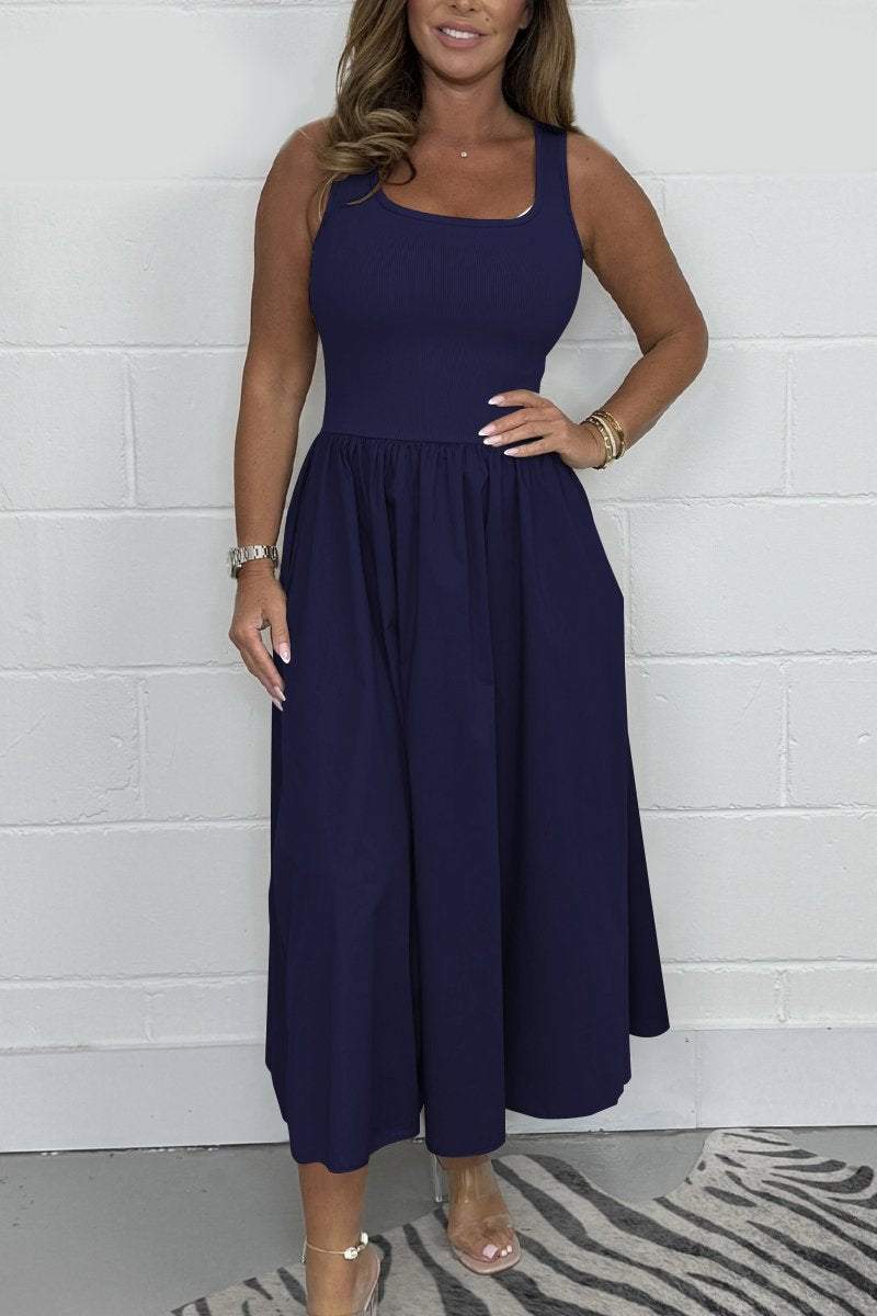 Laurea™ - Robe Sans Manches Tendance Ligne A au Décolleté Carré