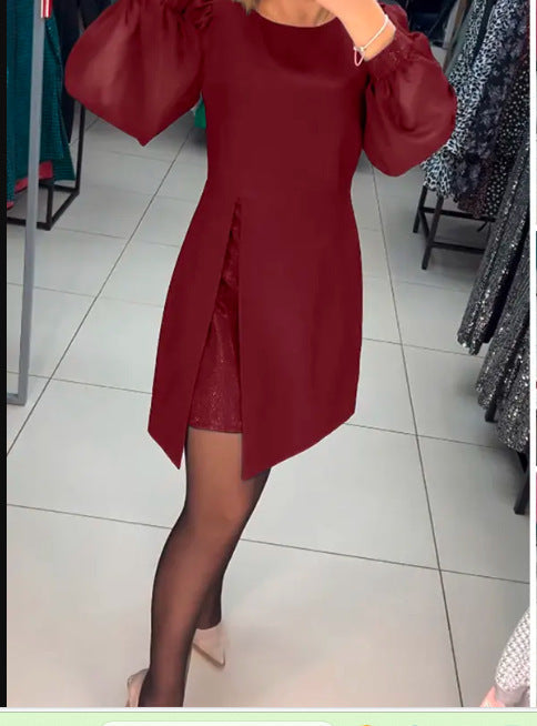 Carine™ - Robe midi deux-pièces élégante avec fente haute