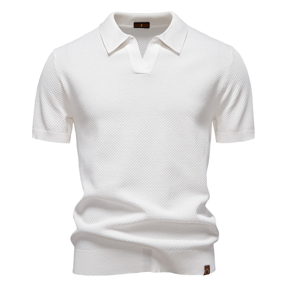 Dorian - Polo homme structuré avec col ouvert moderne