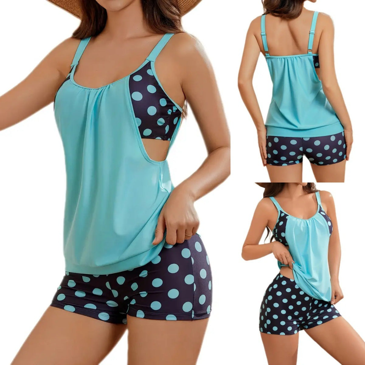 Hesoria™ - Maillot de bain femme deux pièces pois taille haute été plage