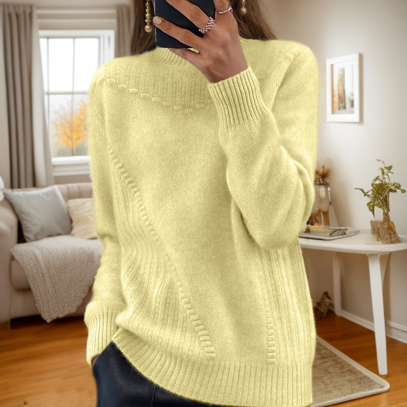 Marceline™ - Pull en Tricot à Col Mi-Haut