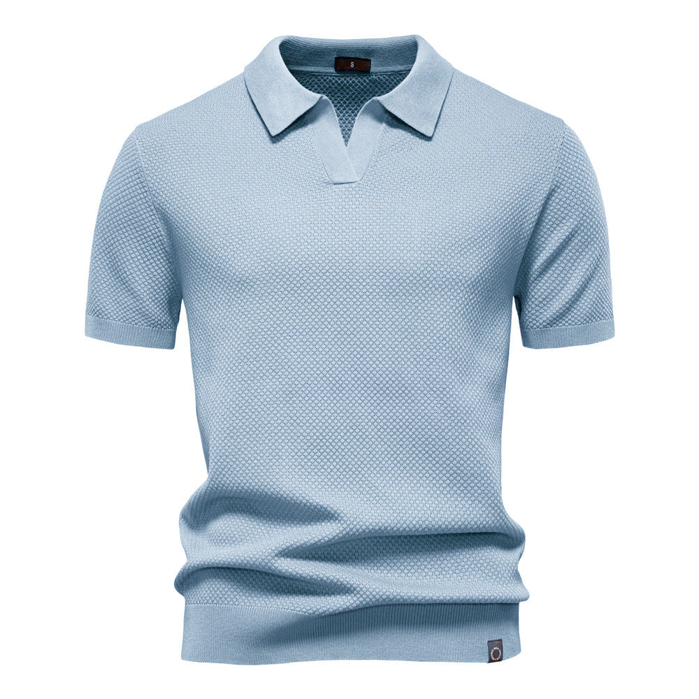 Dorian - Polo homme structuré avec col ouvert moderne