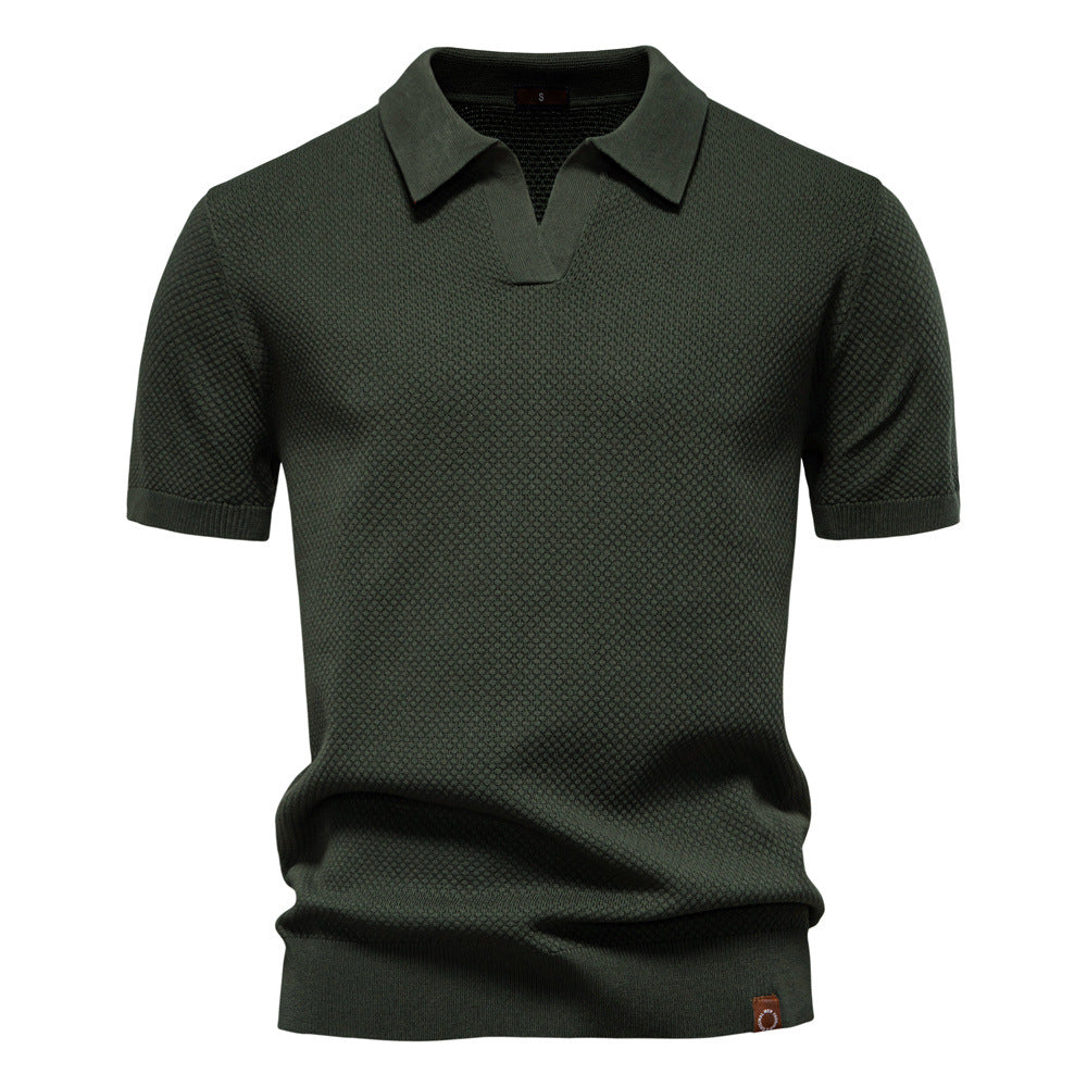 Dorian - Polo homme structuré avec col ouvert moderne