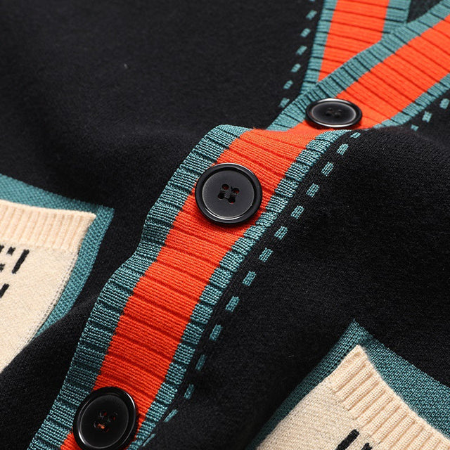 Norbert™ - Gilet Tricoté Col V À Détails Contrastés