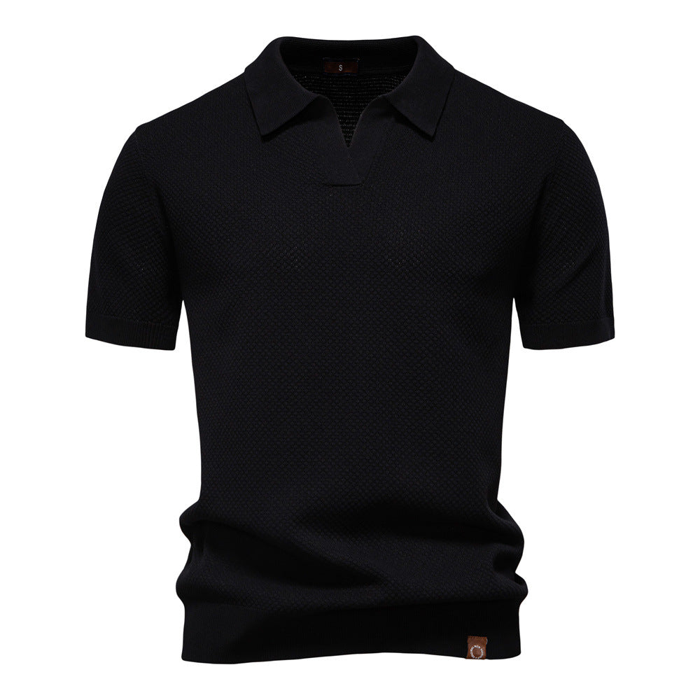Dorian - Polo homme structuré avec col ouvert moderne