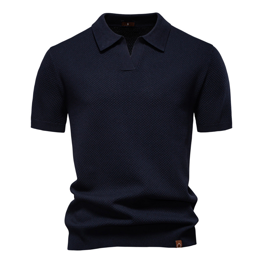 Dorian - Polo homme structuré avec col ouvert moderne
