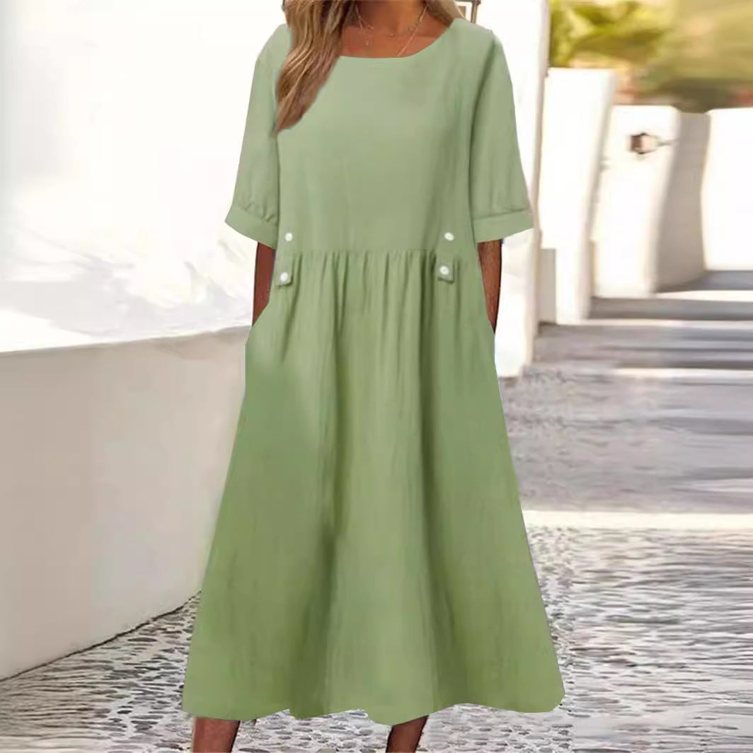 Amaris™ - Robe en Lin de Coton Élégante et Confortable
