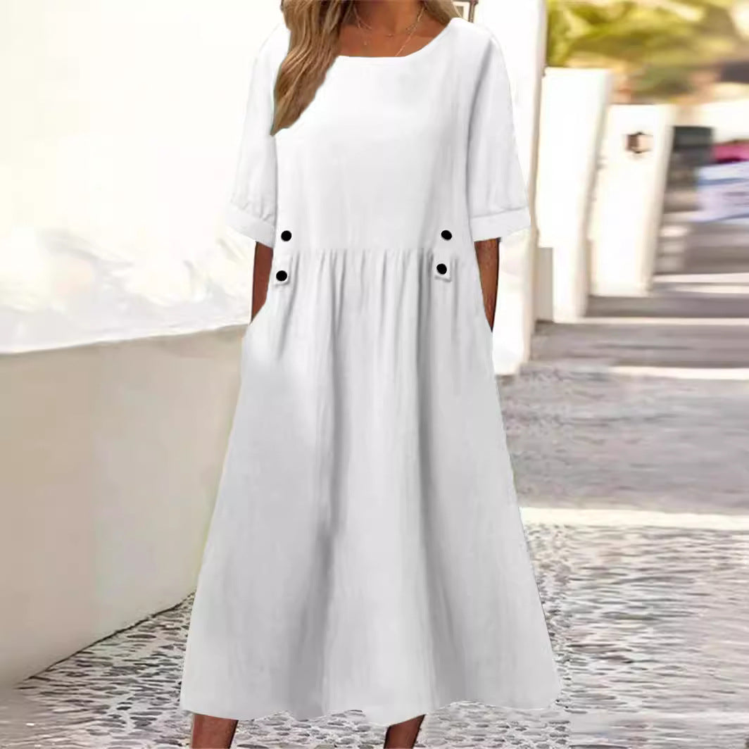 Amaris™ - Robe en Lin de Coton Élégante et Confortable