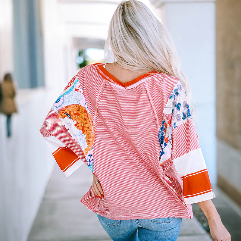 Mirelya™ - Haut Batwing Patchwork Léger