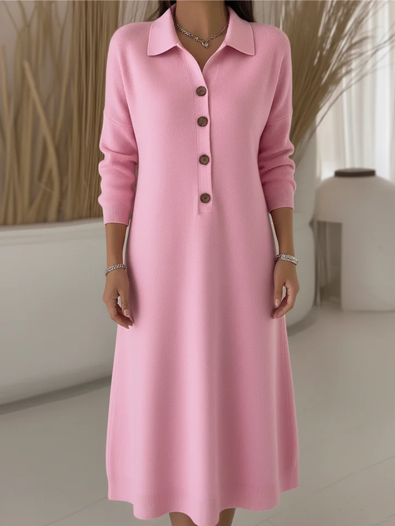 Cynelle™ - Robe Longue À Boutons Élégance Quotidienne