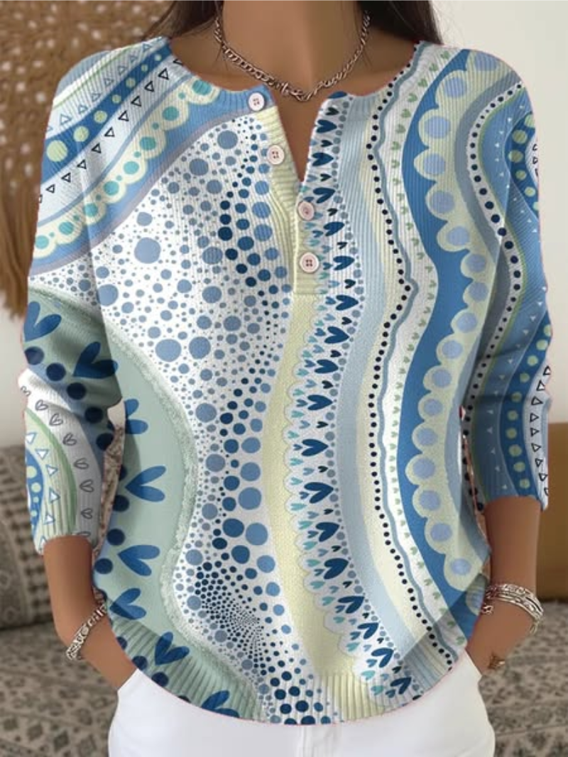 Thalysara - Pull Doux à Motif Artistique