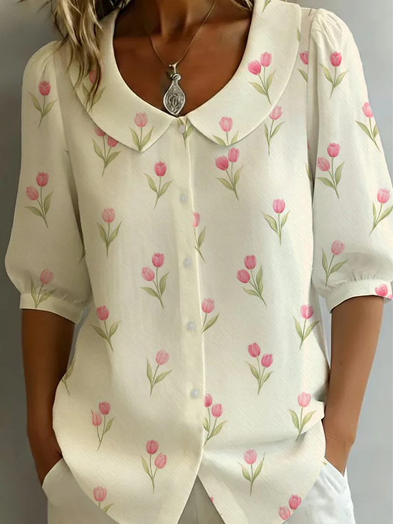 Soryxa™ - Blouse Femme Imprimé Floral Coupe Légère Style Quotidien