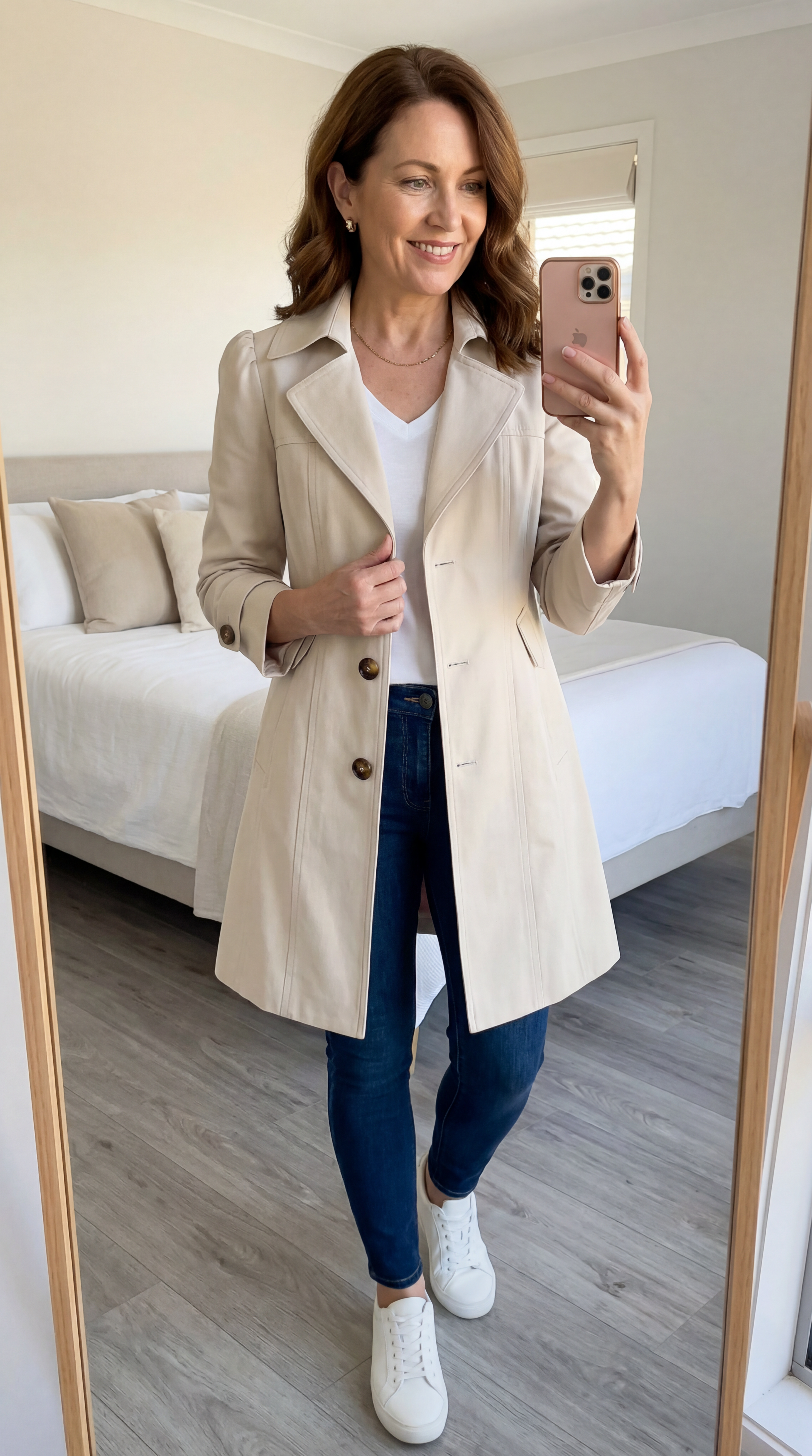 Glyorae™ - Manteau trench femme élégant coupe ajustée style classique intemporel