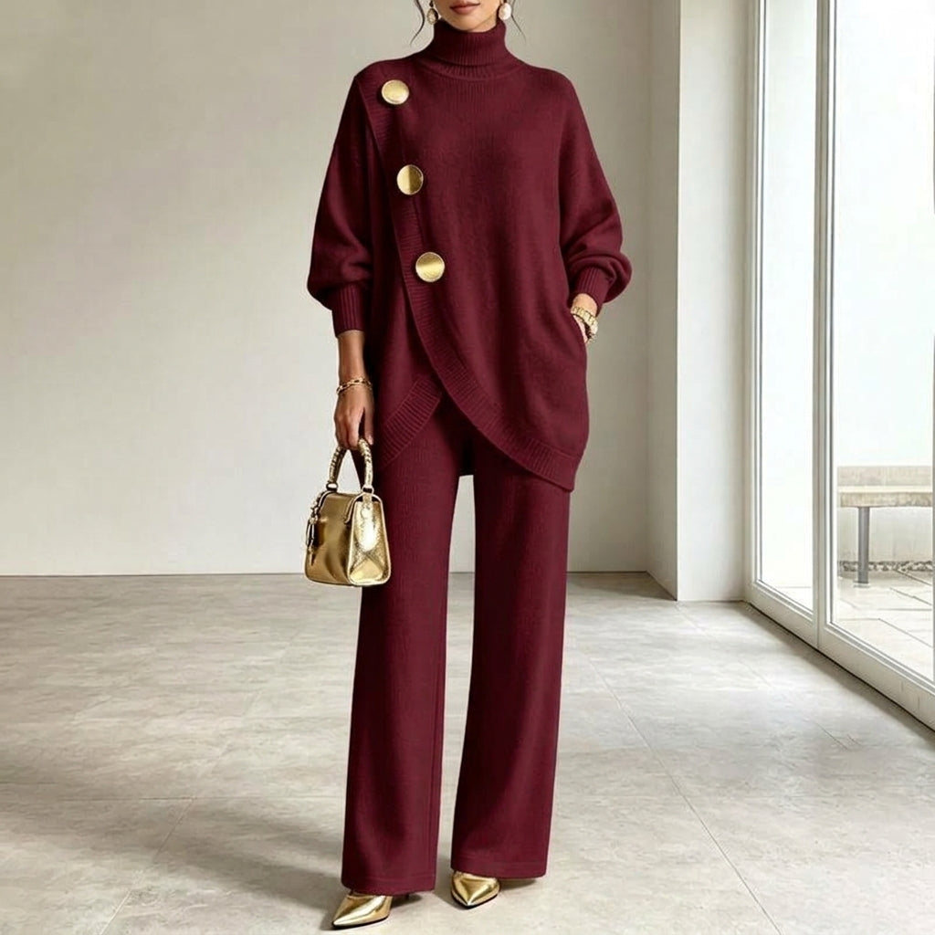 Zélinda - Ensemble femme maille avec pantalon large