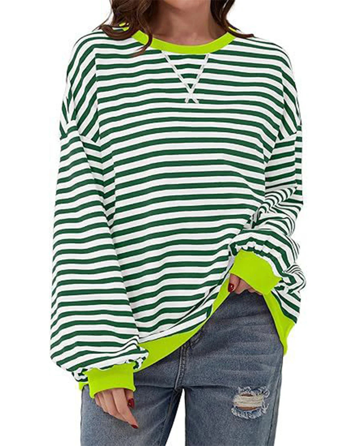 Maribel™ - Sweatshirts à Rayures Color Block Femme