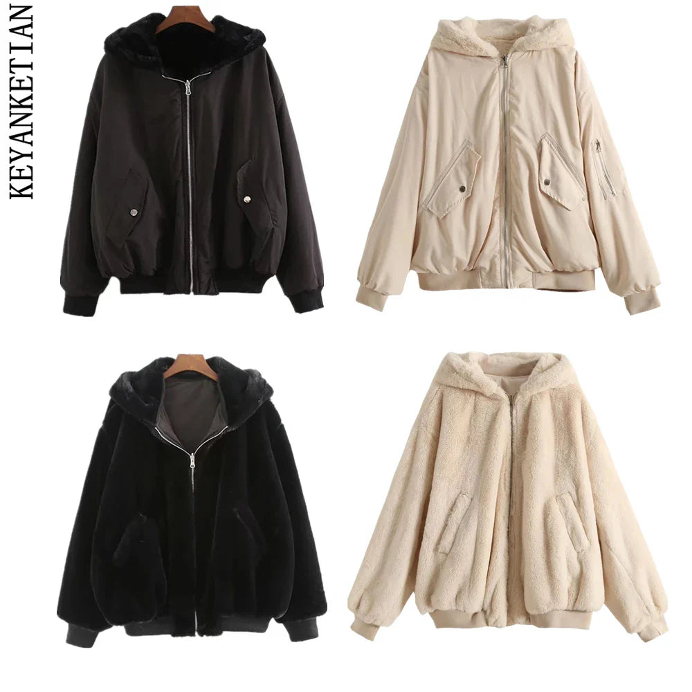 Anne™ - Veste Bomber Réversible Femme Hiver 2024
