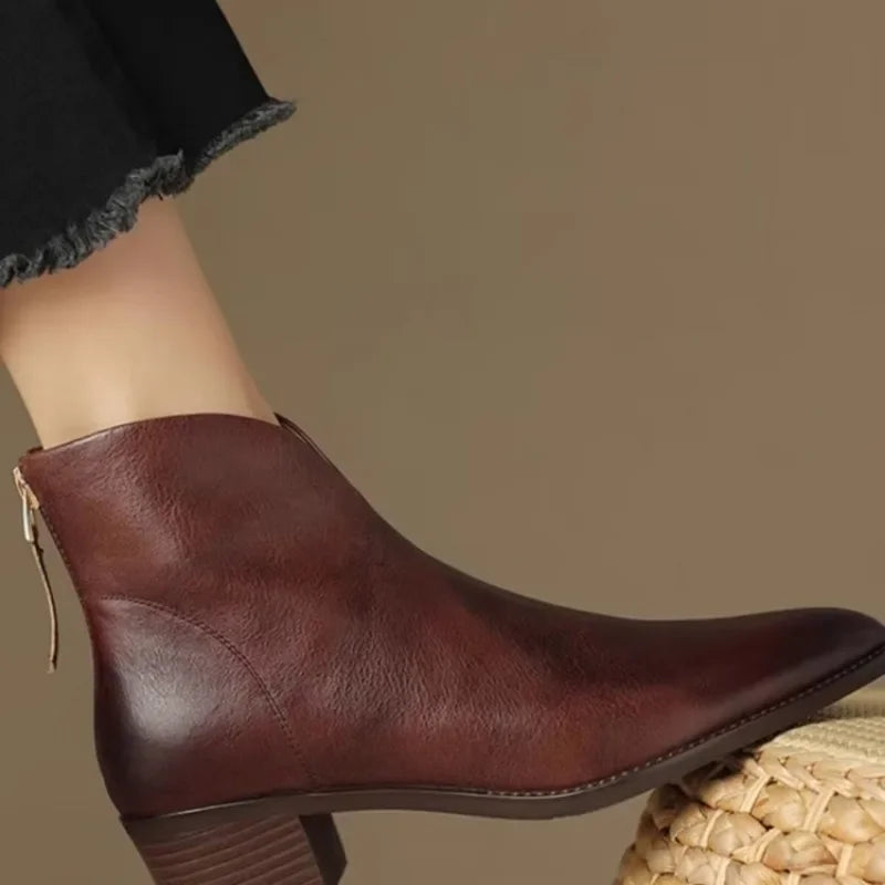 Lorine™ - Bottines Chelsea en Cuir Chic et Confort