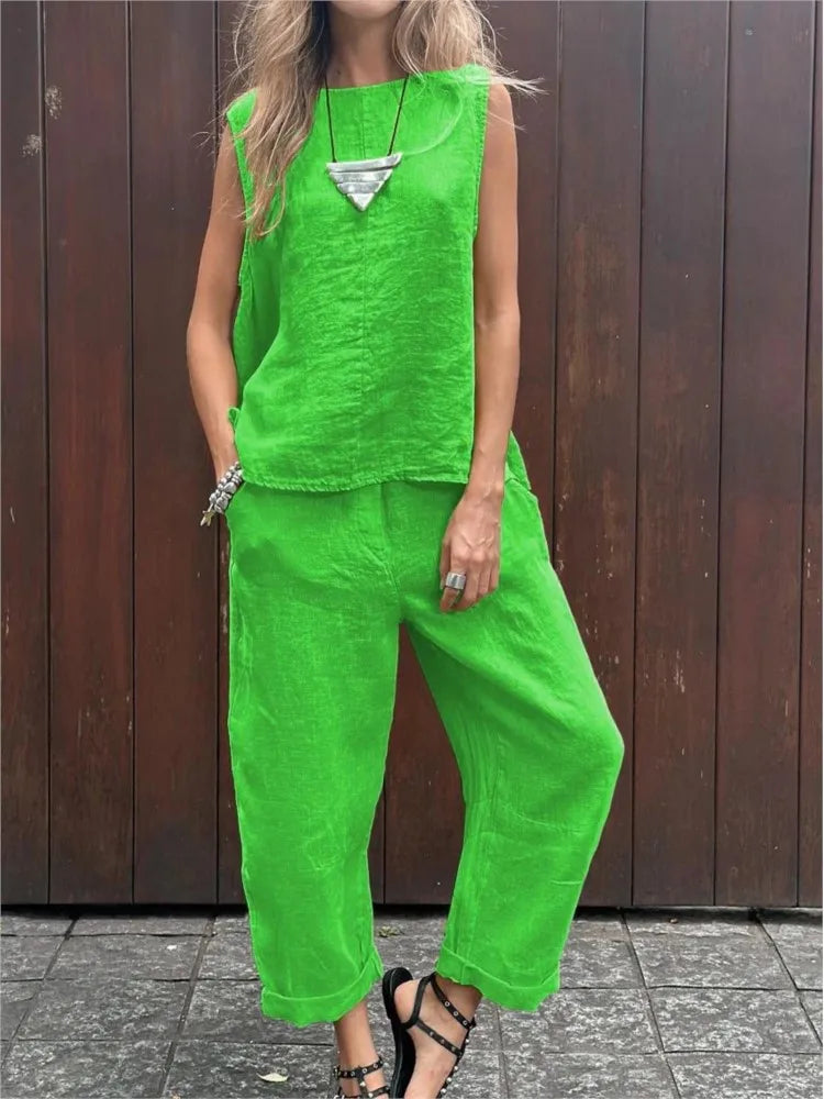 Ardelle™ - Ensemble Chic Deux Pièces – Top Sans Manches et Pantalon Élégant