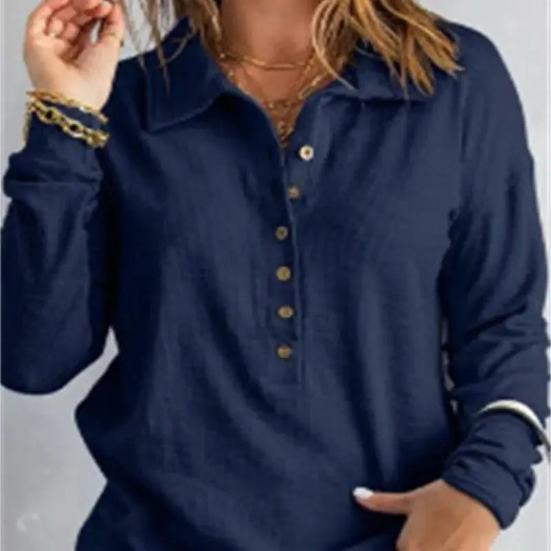 Marlène™ - Chemise confortable en coton à col en V pour femmes