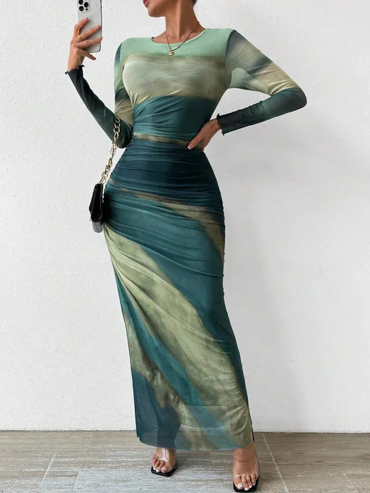 Lunette™ - Robe Maxi Ajustée à Imprimé Floral