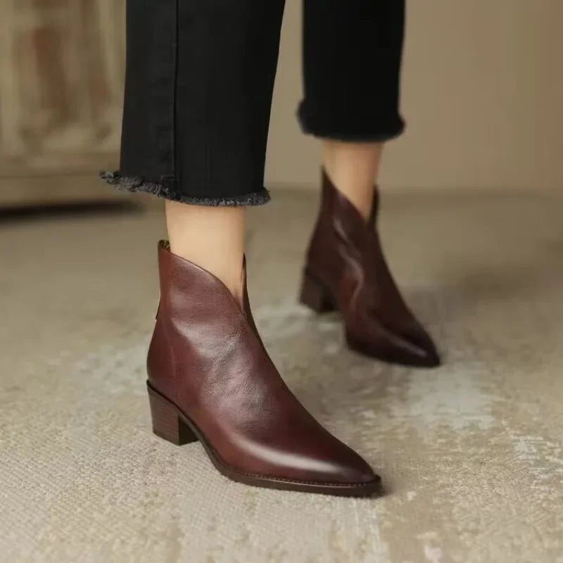 Lorine™ - Bottines Chelsea en Cuir Chic et Confort