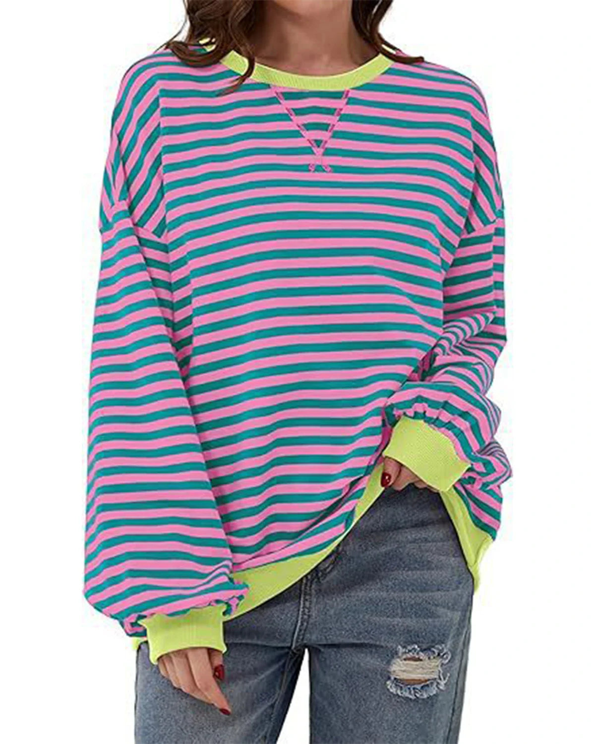 Maribel™ - Sweatshirts à Rayures Color Block Femme