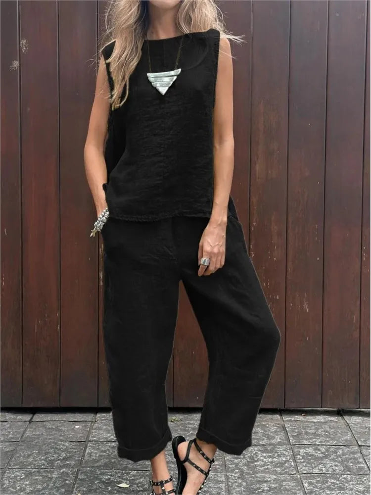 Ardelle™ - Ensemble Chic Deux Pièces – Top Sans Manches et Pantalon Élégant