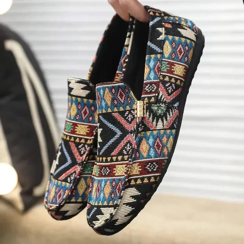 Mathis - Mocassins homme confort à motif ethnique