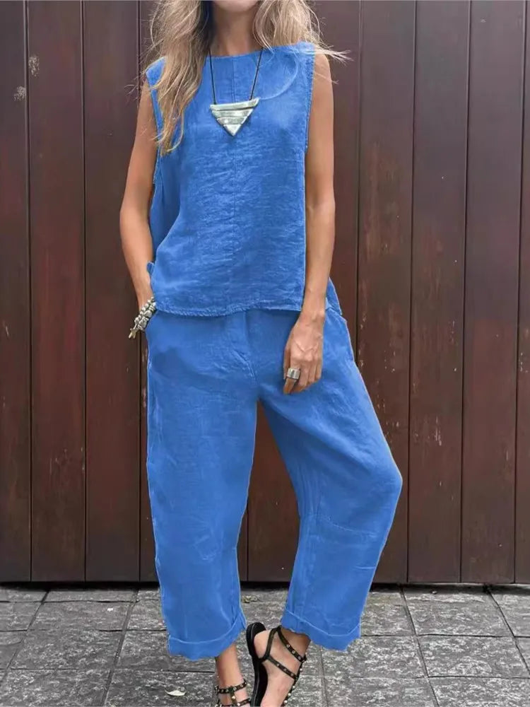 Ardelle™ - Ensemble Chic Deux Pièces – Top Sans Manches et Pantalon Élégant